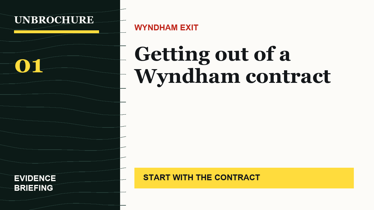 Unbrochure video: Getting out of a Wyndham contract, start here